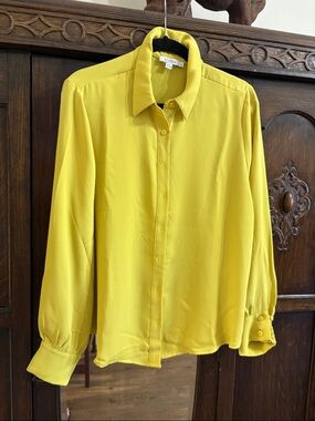 Chico's Bright Yellow Button-Down Shirt